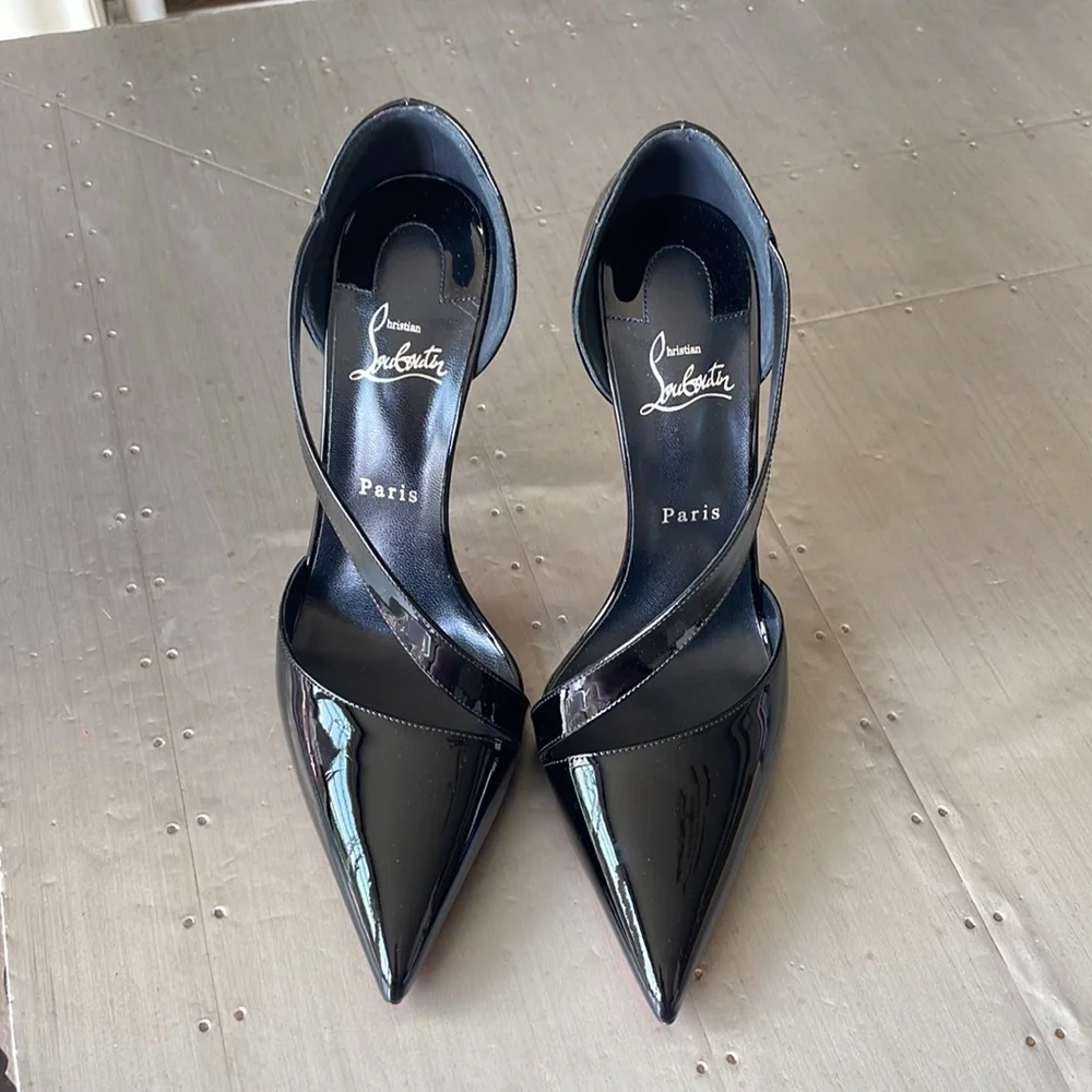 Christian louboutin ograde patent black stiletto sz 41